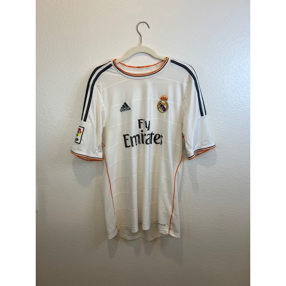 Adidas Mens Real Madrid Soccer Jersey 2013-14 Fly Emirates White Large